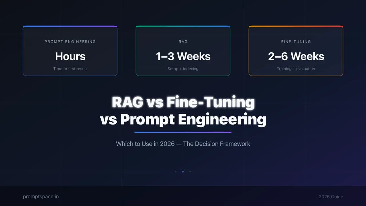RAG vs Fine-Tuning vs Prompt Engineering: Which to Use in 2026