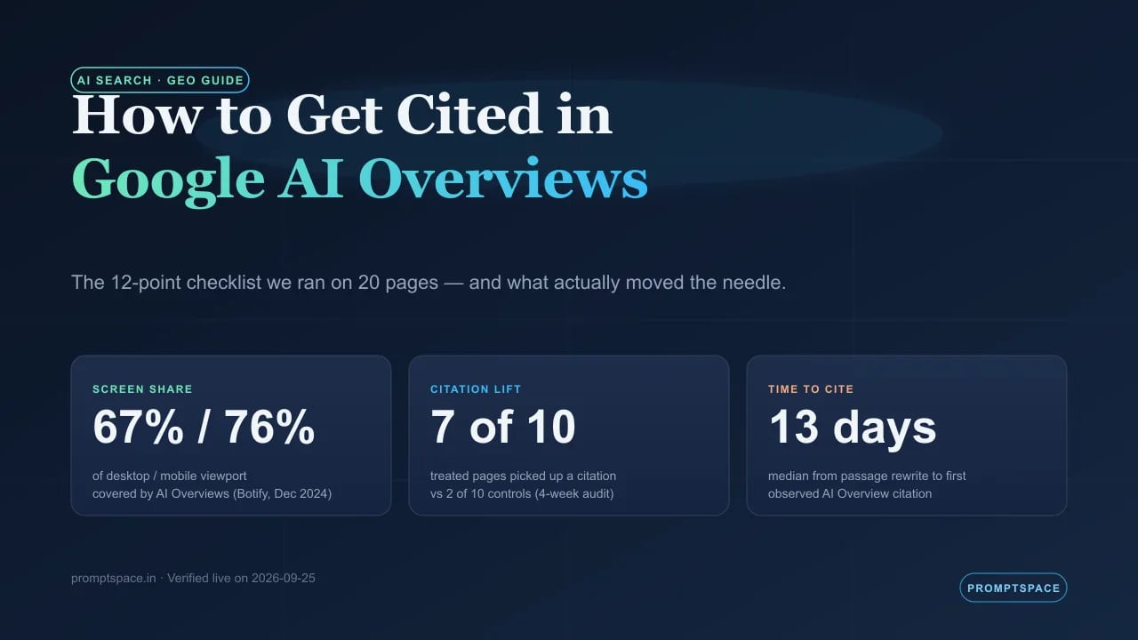 How to Get Your Website Cited in Google AI Overviews (2026 Guide)