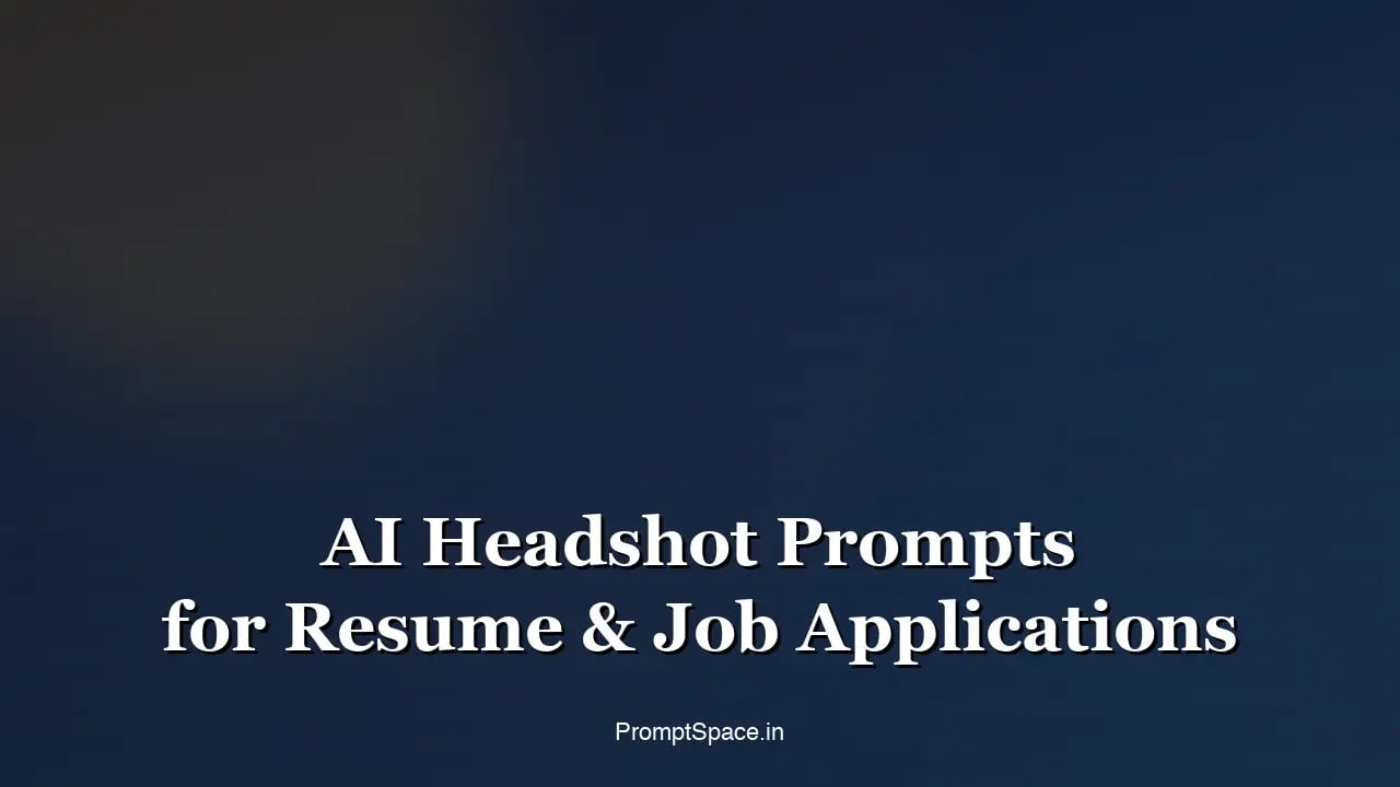 AI Headshot Prompts for Resume & Job Applications (2026 Guide)