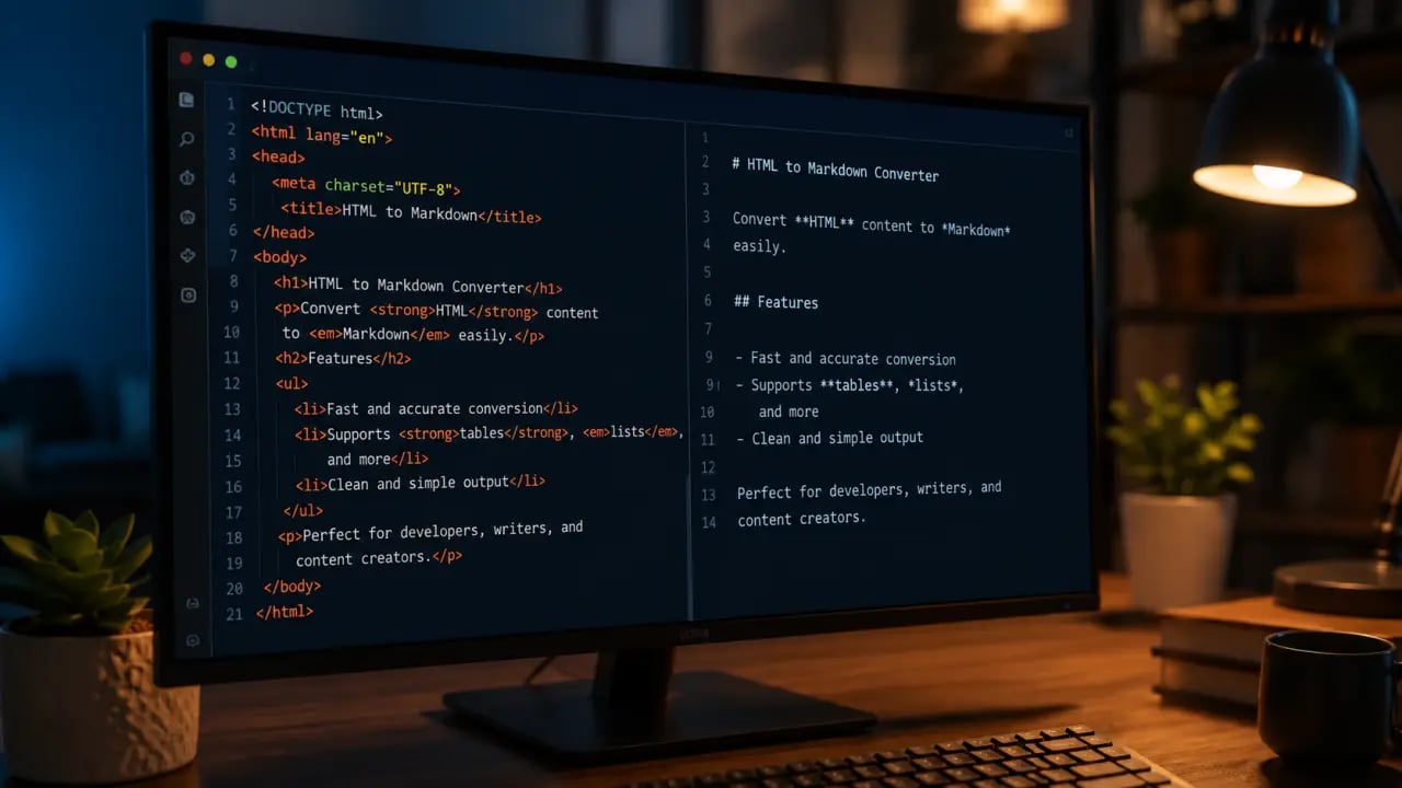 HTML to Markdown Converter Online Free — Clean Markdown in Seconds